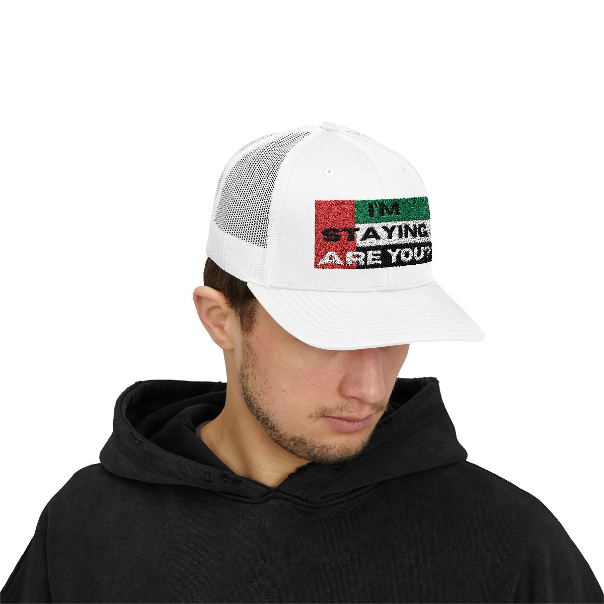 Trust in UAE trucker cap White